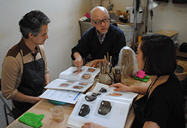 谷中　陶芸体験の様子